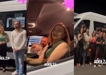 Prefeita comemora aquisição de nova van para educação de São Domingos e agradece ao deputado Cabo Gilberto