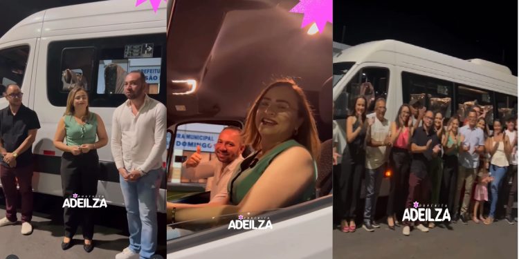 Prefeita comemora aquisição de nova van para educação de São Domingos e agradece ao deputado Cabo Gilberto