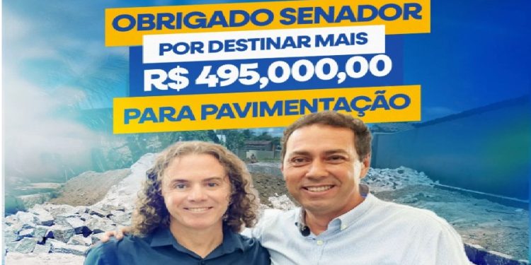 Prefeito Léo Bandeira agradece ao senador Veneziano destinação de mais recursos para pavimentação de ruas em Lucena