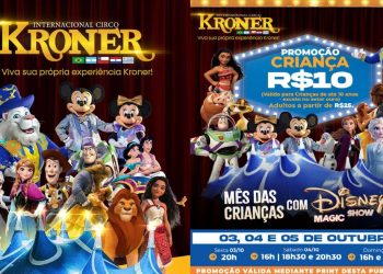 Circo Kroner apresenta : Disney Magic Show para comemorar Mês da Crianças dias 3, 4 e 5 em Campina Grande