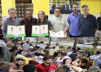 Clube dos Oficiais da PM e BM realiza confraternização em CG com jantar, homenagens e sorteios de brindes