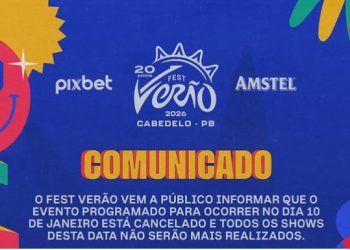 Fest Verão cancela shows de sábado, dia 10, que teria no palco:  Léo Santana, Calcinha Preta, Lauana Prado e Samyra Show