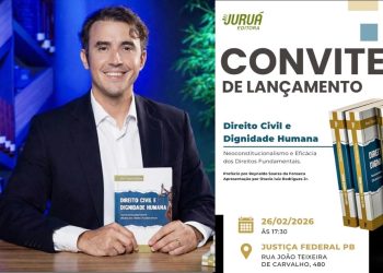 Jurista Davi Viana lança “Direito Civil e Dignidade Humana” nesta 5ª feira na sede da Justiça Federal em JP