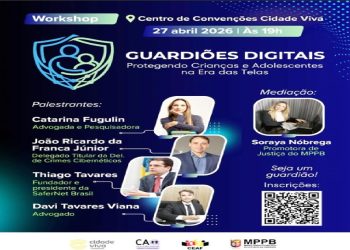 Workshop  “Protegendo Crianças e Adolescentes na Era das Telas” será realizado nesta segunda no Centro de Convenções Cidade Viva
