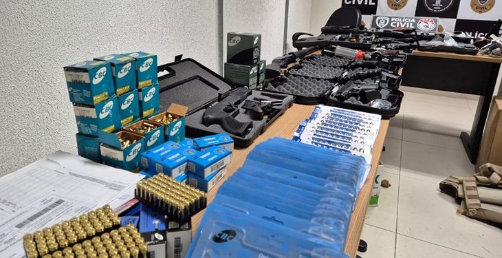 Operação da PC e Gaeco MPPB, utiliza 100 policiais, prende 10 pessoas e apreende 22 armas e 3.500 munições