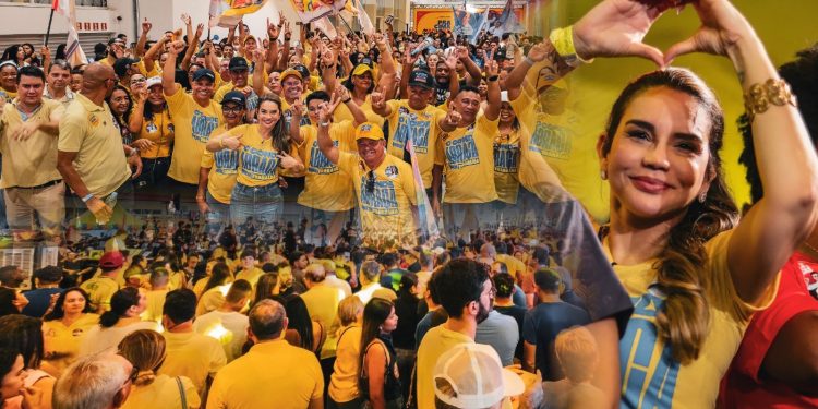 Karla Pimentel lidera maior comitiva do Litoral Sul e reforça protagonismo de Conde em convenção estadual