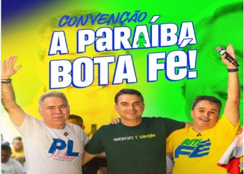 Com presença do presidenciável Flávio Bolsonaro, Convenção do PL oficializa Efraim ao Governo e Queiroga ao Senado