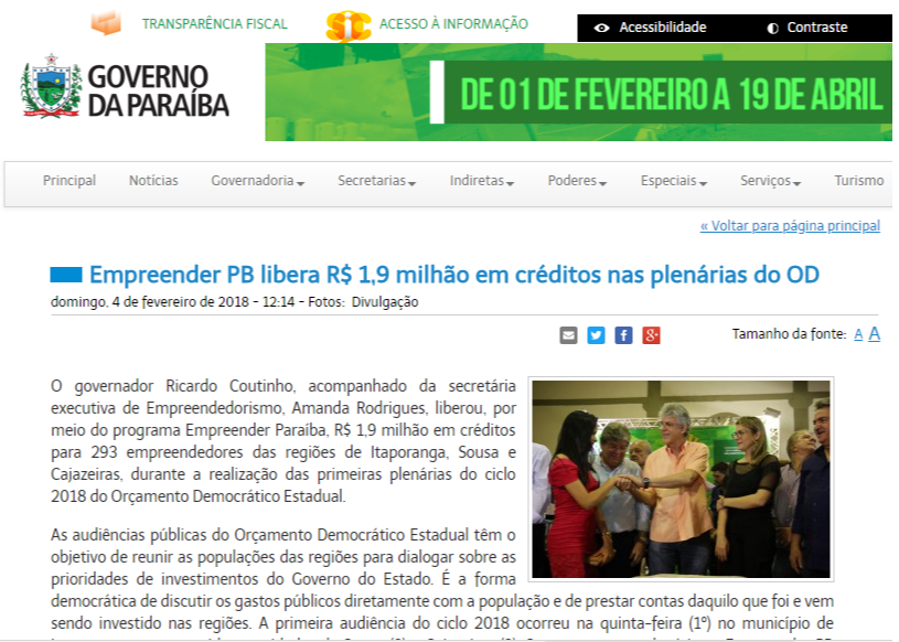 PRE instaura procedimento sobre distribuição de créditos do Empreender durante OD para garantir equilíbrio nas eleições na Paraíba