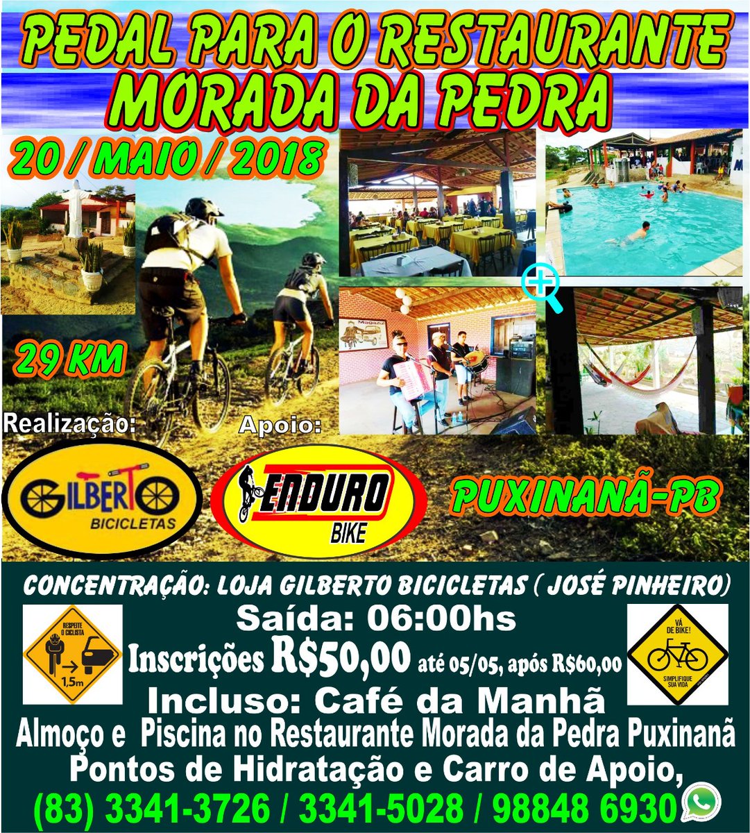Evento reúne ciclismo, turismo e forró, saindo de Campina Grande a Puxinanã