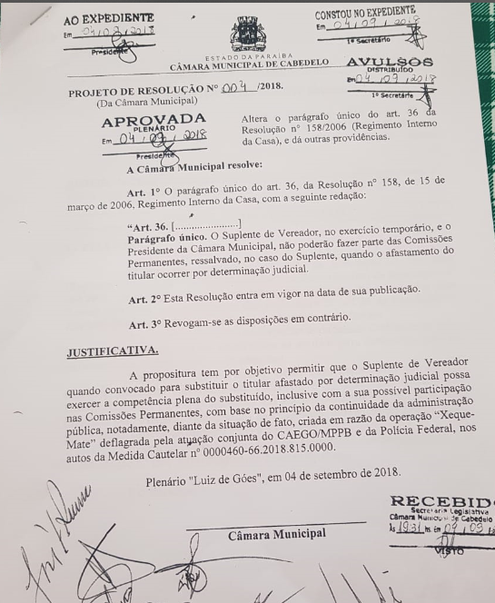 CABEDELO QUER SABER : Qual o interesse da bancada do prefeito de mudar às pressas regimento da Câmara e dar novas atribuições aos suplentes ?