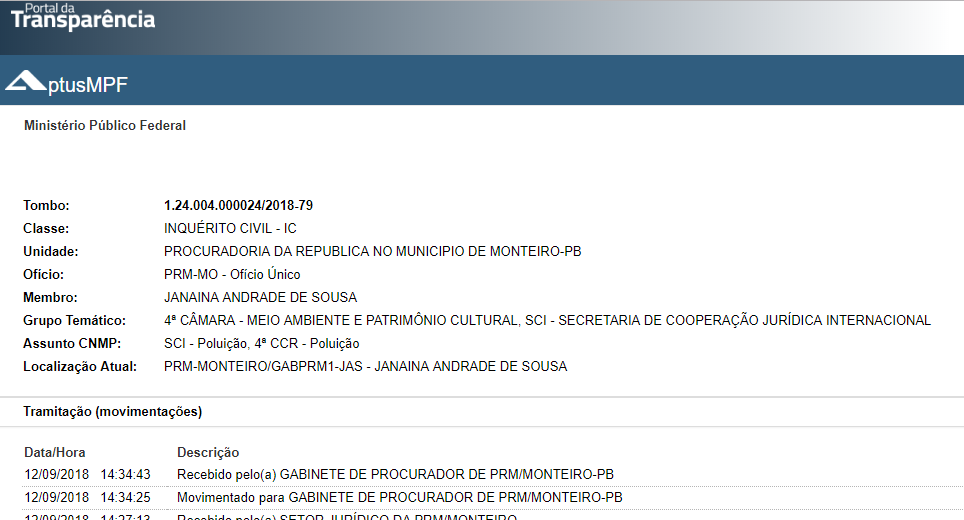 MPF instaura Inquérito para apurar denúncia de esgoto jorrado nas águas da Transposição em Monteiro