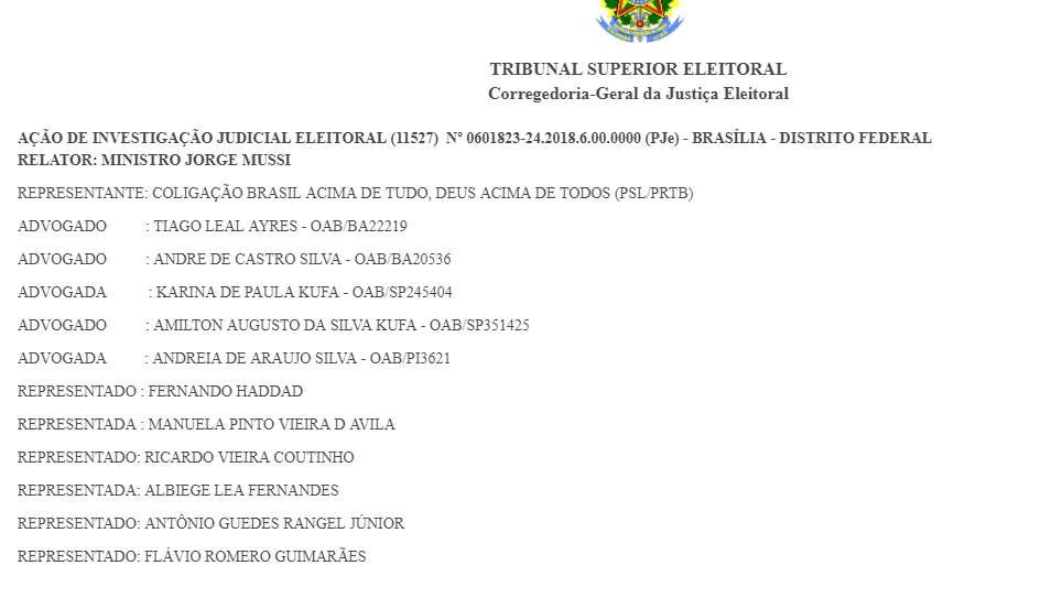 TSE intima governador da PB para apresentar defesa em Aije que é acusado de usar a máquina do estado em favor da campanha de Haddad, do  PT