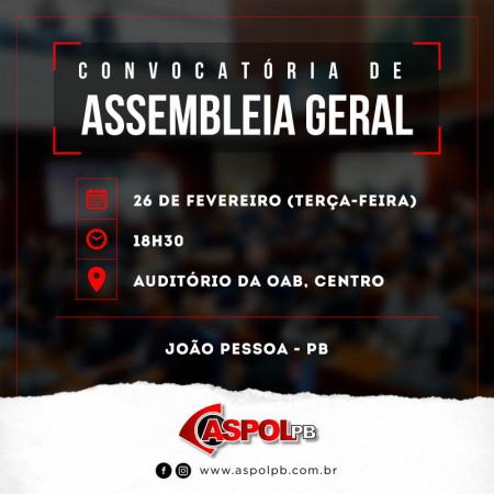 Representantes de Sindicatos da Polícia Civil de PE, RN, e CE, participarão de assembleia da categoria na Paraíba