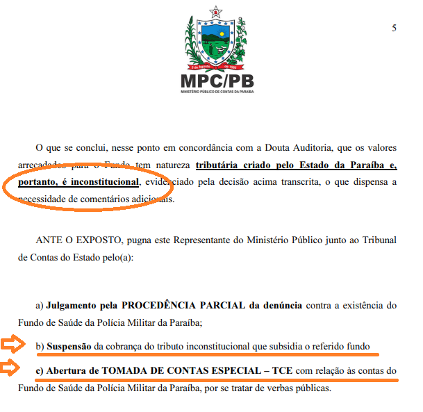 BOMBA ! Cobrança do Fundo de Saúde é inconstitucional, MPC pede suspensão da contribuição dos policiais, e Governo muda lei às pressas