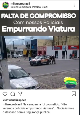 VEJA VÍDEO : PMs EMPURRANDO VIATURA – Movimento denuncia falta de compromisso do Governo com policiais e com a sociedade