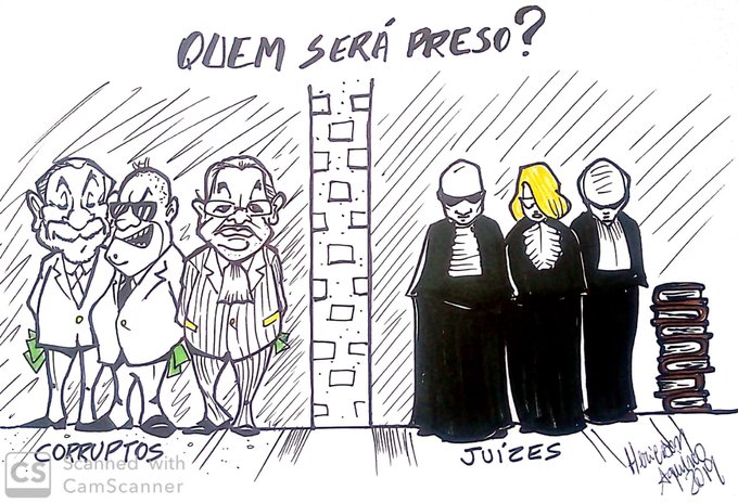 CHARGE DO DIA – No Brasil os corruptos usam e abusam, e quem atrapalhar vai preso