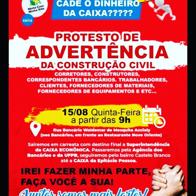 Ato público em João Pessoa cobra liberação de recursos da Caixa Econômica Federal para contratos de habitação