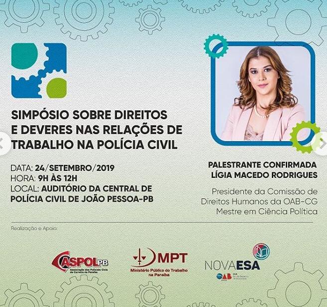 Aspol realiza nesta 3ª Simpósio sobre direitos e deveres nas relações de trabalho na Polícia Civil
