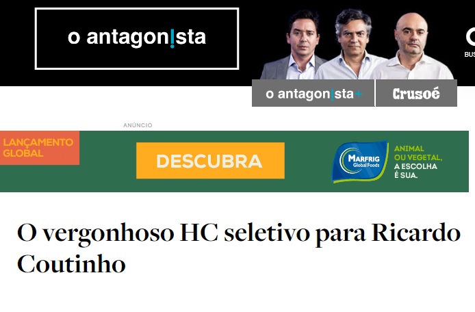 NO ANTAGONISTA – “O vergonhoso HC seletivo para Ricardo Coutinho”