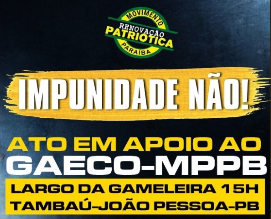 EM APOIO À OPERAÇÃO CALVÁRIO – Ato público em Tambaú, em defesa da Calvário, e contra a corrupção e a impunidade