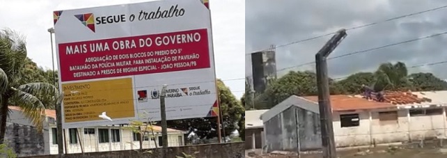 VÍDEO CALVÁRIO – Operários fazem “extra” em pleno domingo para acelerar obra de pavilhão para presos “especiais” no pátio do 5º Batalhão da PM no Valentina