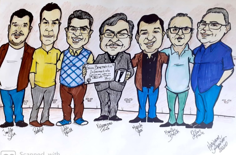 CHARGE DO DIA – A primeira, de muitas visitas, de Nêumanne Pinto ao estúdio do Intrometidos