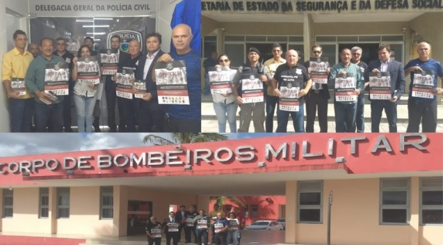 POLÍCIA EM ALERTA ! Representantes de entidades vão à Secretaria de Segurança, Comando de Bombeiros e outras unidades convocando policiais civis e militares para Assembleia Geral das categorias
