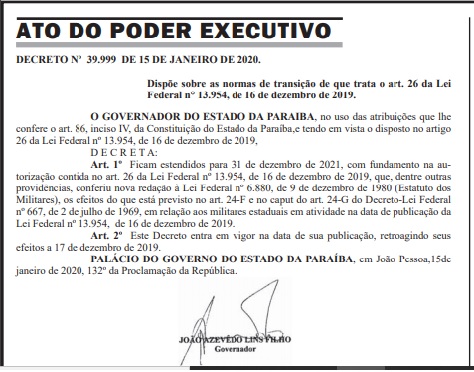 Governo estende prazo até dezembro de 2021 para garantia aos militares de direito adquirido na concessão de inatividade remunerada