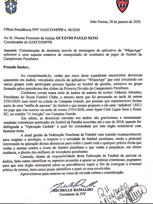 FPF encaminha “com urgência” ao Gaeco e ao TJD denúncia de dirigente, pede apuração, identificação e punição a integrantes da “máfia de apostas” no futebol