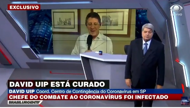 VEJA VÍDEO – DATENA AFIRMOU : David Uip, autoridade do Governo de São Paulo no combate ao coronavírus, tomou o medicamento hidroxicloroquina para curar da doença