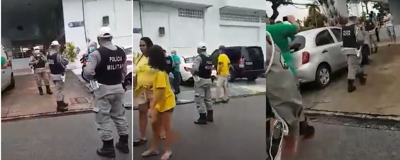 VÍDEO, VERGONHA À DEMOCRACIA –  Governo da Paraíba mandou Polícia Militar filmar placa de carros estacionados de cidadãos que foram participar de protesto
