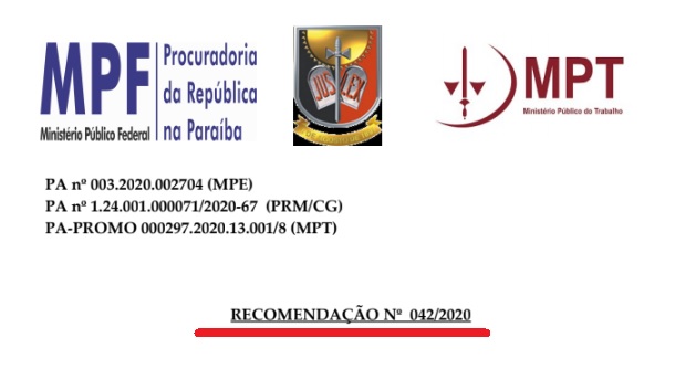 URGENTE ! – MPF, MPT e MPE assinam recomendação conjunta ao prefeito Romero Rodrigues para que mantenha isolamento social e comércio fechado