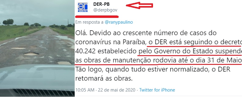 Motoristas pedem socorro devido buracos nas estradas, mas Governo ignora risco de acidentes e avisa que obras de manutenção de rodovias estão paradas devido aumento de casos do coronavírus