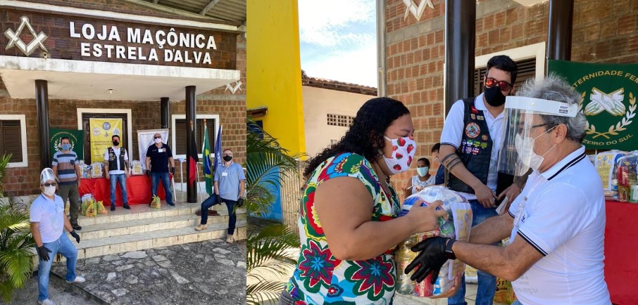 FRATERNIDADE NA PANDEMIA – Loja Estrela D’alva realiza ação solidária em Lucena e distribui cestas básicas com famílias em vulnerabilidade