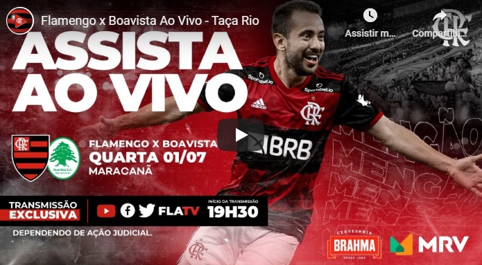 FLAMENGO AO VIVO – Clique e assista Fla x Boa Vista pelo Campeonato Carioca nesta quarta-feira