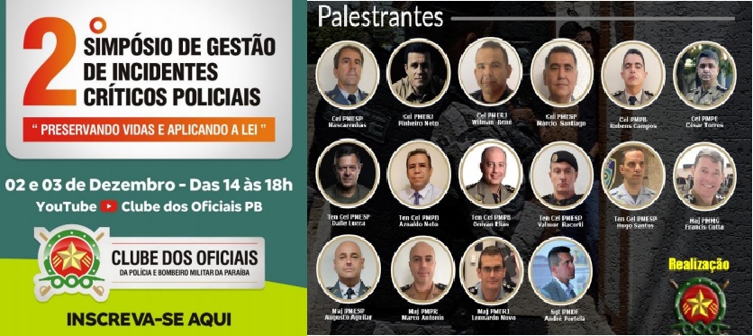 VEJA VÍDEO – Simpósio na Paraíba reúne fundadores e ex-comandantes do Bope, especialistas em Operações Especiais, gerenciamento de crises, segurança de autoridades, e crimes cibernéticos
