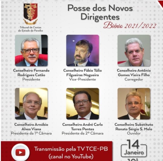 NESTA 5ª FEIRA – TCE realiza sessão para posse de Fernando Catão na presidência, de conselheiros na vice-presidência, corregedoria e de dirigentes das Câmaras Deliberativas
