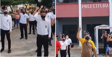 VÍDEO- Trabalhadores de bares e restaurantes protestam em frente a Prefeitura de Cajazeiras