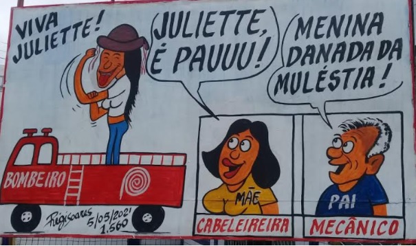 CHARGE DO DIA – Régis Soares homenageia Juliette , a campeã do BBB 21