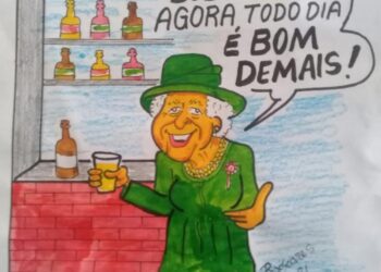 CHARGE DO DIA – Régis Soares não poupou nem a degustação da rainha da Inglaterra