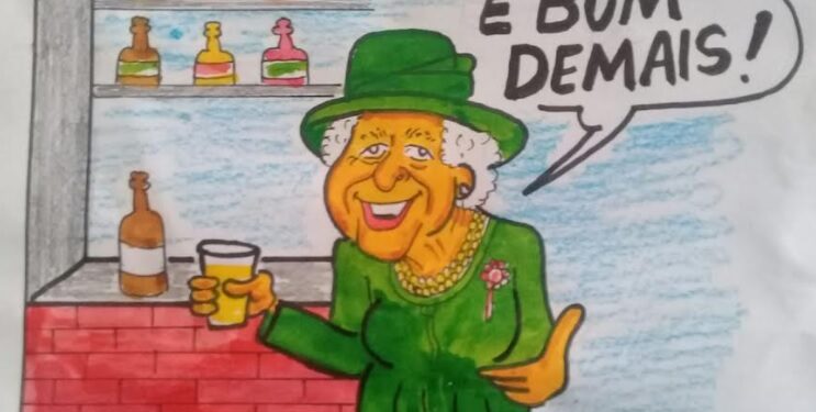CHARGE DO DIA – Régis Soares não poupou nem a degustação da rainha da Inglaterra
