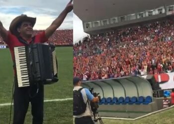 VIDEO- Torcida e Ton Oliveira cantam “Paraíba Joia Rara” na final da Copa Nordeste