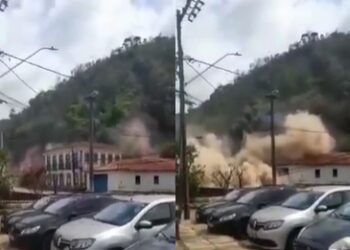 VEJA VÍDEO- Desmoronamento de terras destrói casarões no Centro Histórico de Ouro Preto/MG