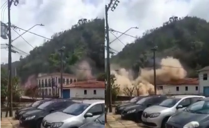 VEJA VÍDEO- Desmoronamento de terras destrói casarões no Centro Histórico de Ouro Preto/MG