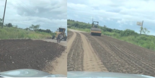 VÍDEO- Governo arranca todo asfalto de rodovia na Paraíba entregue em 2012, para refazer a estrada
