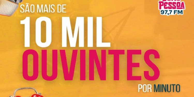 Rádio João Pessoa, 97,7 FM, em apenas 6 meses no ar, alcança marca de mais de 10 mil ouvintes por minuto