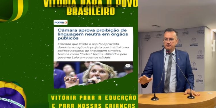 Deputado Sargento Neto comemora aprovação de lei que proíbe linguagem neutra em órgãos públicos