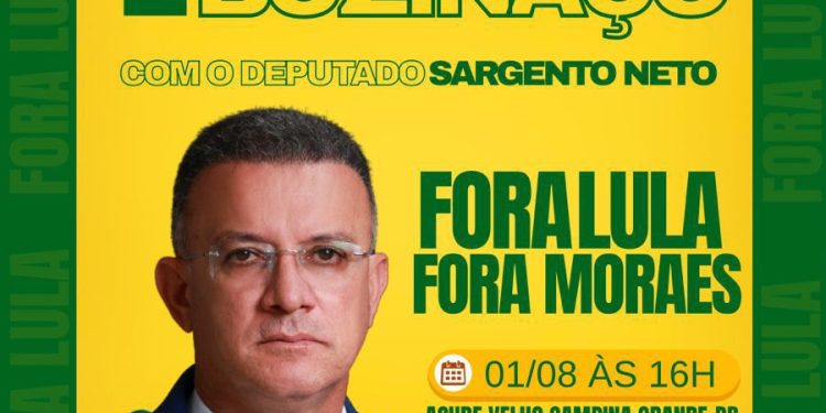 Deputado Sargento Neto convida para “adesivaço e buzinaço” nesta sexta-feira em Campina Grande