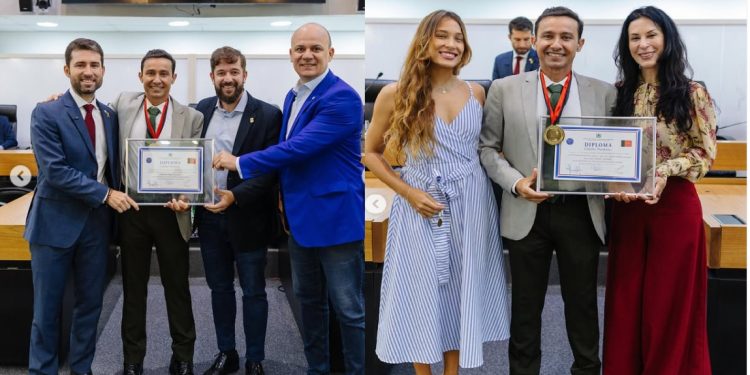 Dep Cabo Gilberto e Michel Henrique entregam medalha e título de cidadão ao médico Marcelo Tissiani