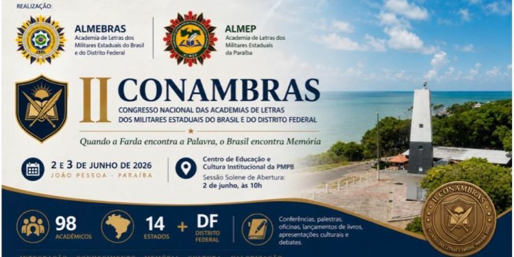 Paraíba sedia Congresso Nacional de Academia de Letras dos Militares Estaduais do Brasil dias 2 e 3 de junho
